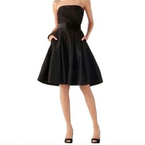 White House Black Market taffeta black strapless mini dress